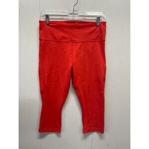 Athleta Women's Medium Ultimate Stash Pocket Crop Orange Leggings